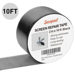 Black Window Screen Repair Tape, Screen Repair Kit for Windows or Doors, Strong Adhesive Fiberglass Mesh Patch Tape