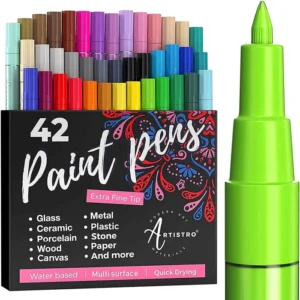 Extra Fine Tip acrylic markers — Set of 42 thin markers