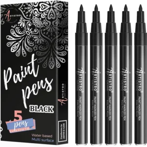 Extra Fine Tip black paint pen — Set of 5 black paint pens