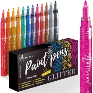 Extra Fine Tip glitter paint pen — Set of 12 glitter markers