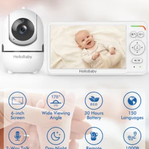 HelloBaby 6" Video Baby Monitor with 1 Camera HB6560