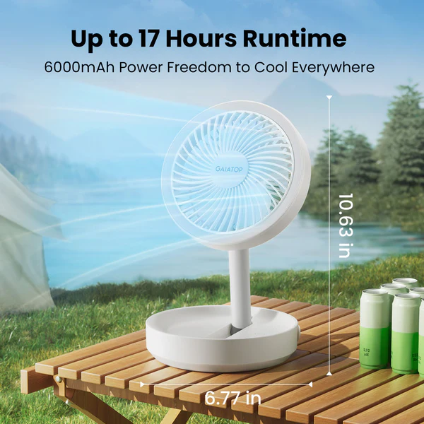 Gaiatop Foldable Rechargeable Table Fan with LED Light FF-01 - Image 8