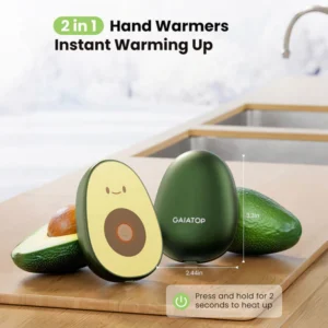 Gaiatop Cute Avocado Hand Warmer - 2-in-1 Rechargeable Portable Heating HW-03