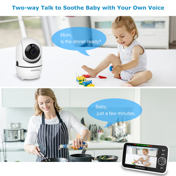 HelloBaby 5" Video Baby Monitor with 1 Camera HB6550 - Image 2