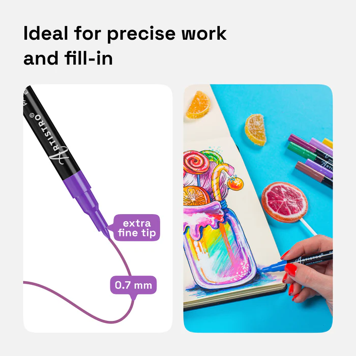 Extra Fine Tip Acrylic Paint Pens — Set of 30 - Image 6