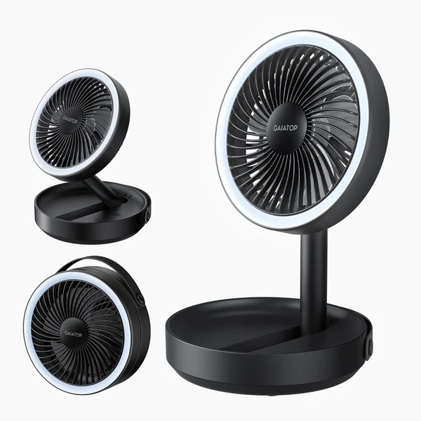 Gaiatop Foldable Rechargeable Table Fan with LED Light FF-01 - Image 5
