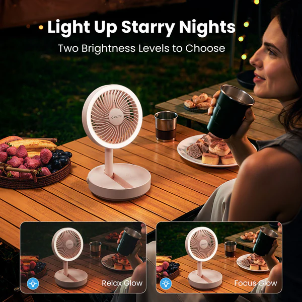 Gaiatop Foldable Rechargeable Table Fan with LED Light FF-01 - Image 6
