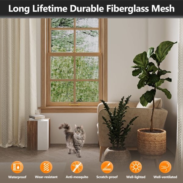 Secopad Window Screens Replacement Repair Kit, Screen Door Mesh RSecopad Non Slip Bathtub Stickers, 14 PCS Large Sea Adhesive Anti Slip Decal Threads for Shower and Bath Tub with Premium Scrapereplacement Kit, Durable Fiberglass Mesh Roll with Tools for Windows Doors Patio and Porch48″*118″