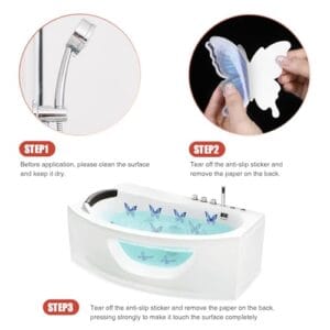 Secopad Non-Slip Bathtub Stickers, Safety Bathroom Tubs Showers Treads Adhesive Decals Scraper