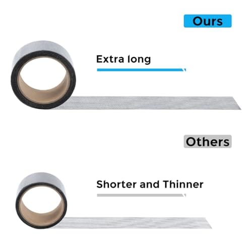 Black Window Screen Repair Tape, Screen Repair Kit for Windows or Doors, Strong Adhesive Fiberglass Mesh Patch Tape - Image 2