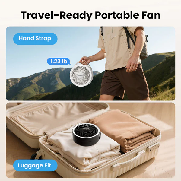 Gaiatop Foldable Rechargeable Table Fan with LED Light FF-01 - Image 3
