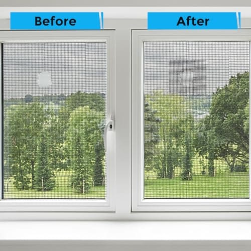 Black Window Screen Repair Tape, Screen Repair Kit for Windows or Doors, Strong Adhesive Fiberglass Mesh Patch Tape - Image 3