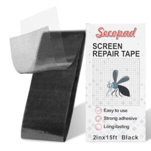 Secopad Screen Repair Tape, Window Screen Door Repair Kit, Strong Adhesive Fiberglass Window Patch Tape Mesh