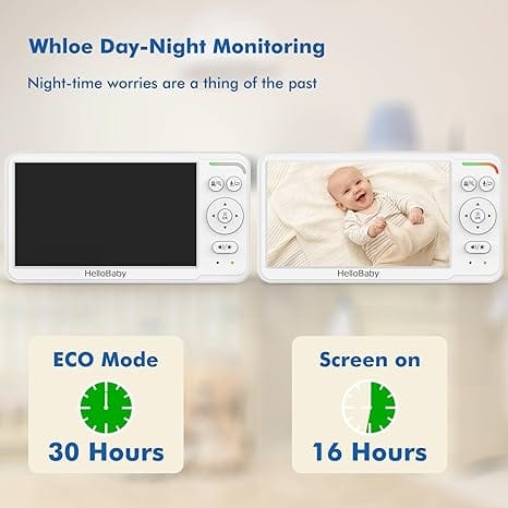 HelloBaby 6 Split Screen Video Baby Monitor with 2 Cameras HB6560-2 - Image 2