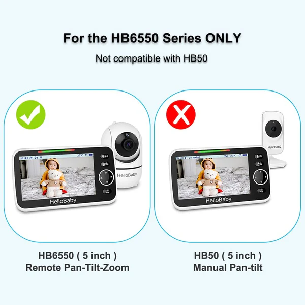 HelloBaby 5" Video Baby Monitor with 2 Cameras HB6550-2 - Image 7