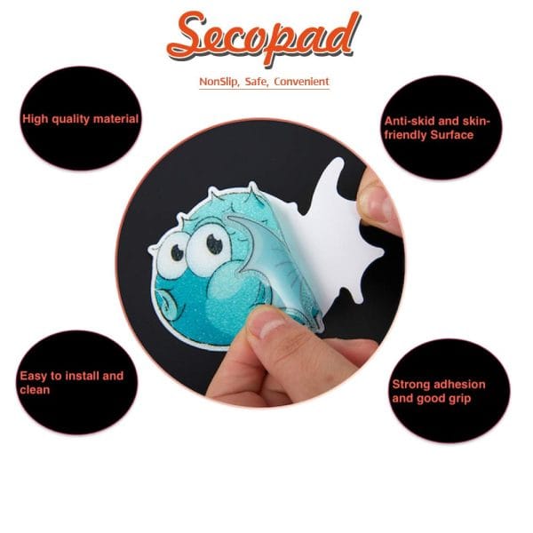 Secopad 20PCS Non Slip Bathtub Stickers, Large Sea Adhesive Kids Anti Slip Decal Threads for Shower and Bath Tub with Premium Scraper - Image 8