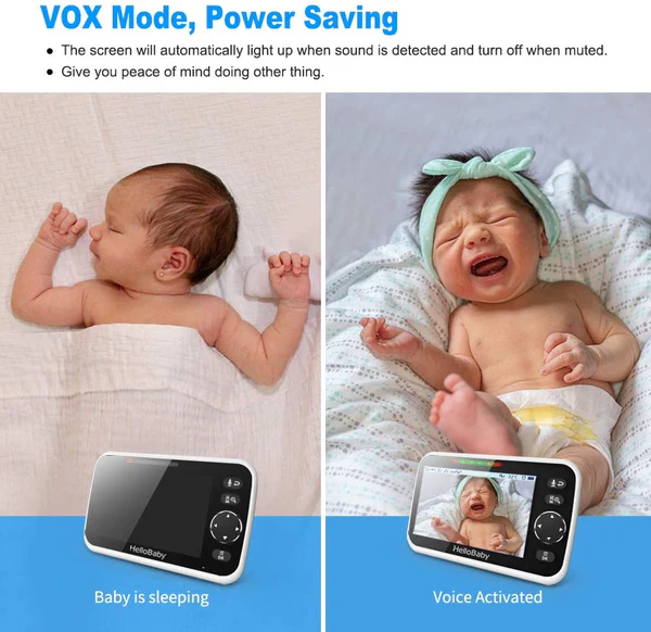 HelloBaby 5" Video Baby Monitor with 2 Cameras HB6550-2 - Image 5