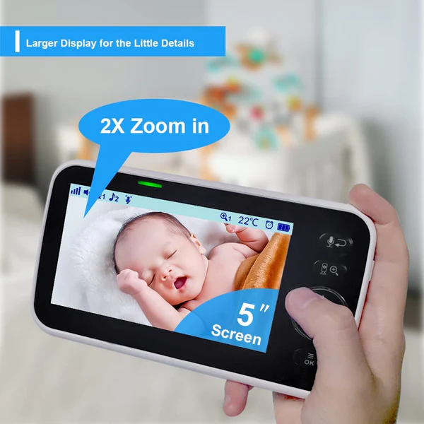 HelloBaby 5" Video Baby Monitor with 2 Cameras HB6550-2 - Image 8