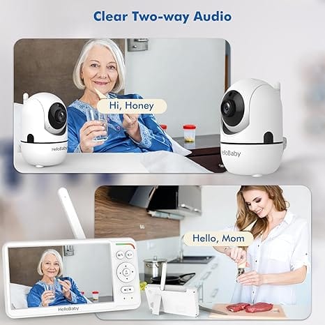 HelloBaby 6 Split Screen Video Baby Monitor with 2 Cameras HB6560-2 - Image 6
