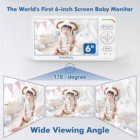 HelloBaby 6 Split Screen Video Baby Monitor with 2 Cameras HB6560-2 - Image 5