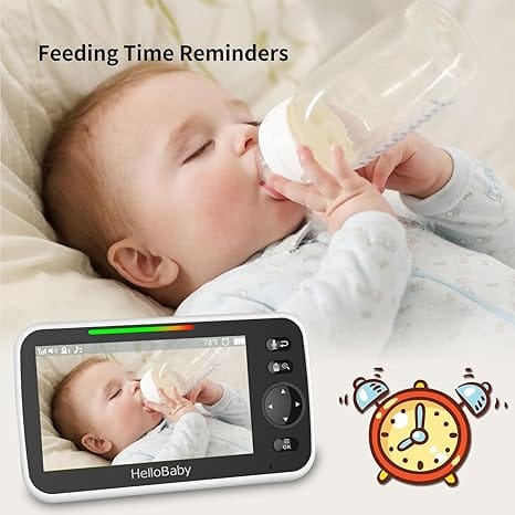 HelloBaby 5" Baby Monitor with 3 Cameras HB6550-3 - Image 4