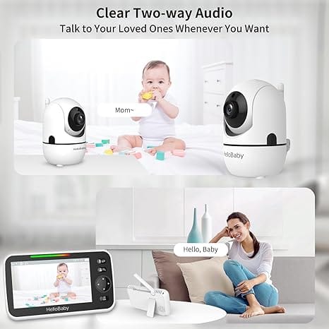 HelloBaby 5" Baby Monitor with 3 Cameras HB6550-3 - Image 6