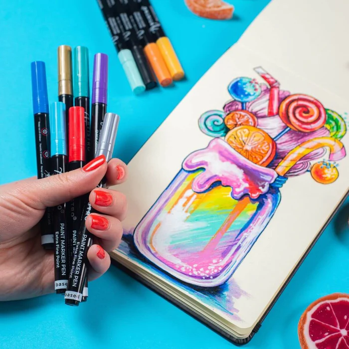 Extra Fine Tip Acrylic Paint Pens — Set of 30 - Image 3