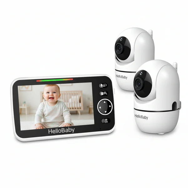 HelloBaby 5" Baby Monitor with 3 Cameras HB6550-3