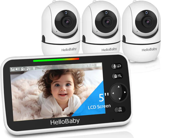 HelloBaby 5" Video Baby Monitor with 1 Camera HB6550 - Image 9