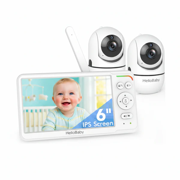HelloBaby 6 Split Screen Video Baby Monitor with 2 Cameras HB6560-2 - Image 3