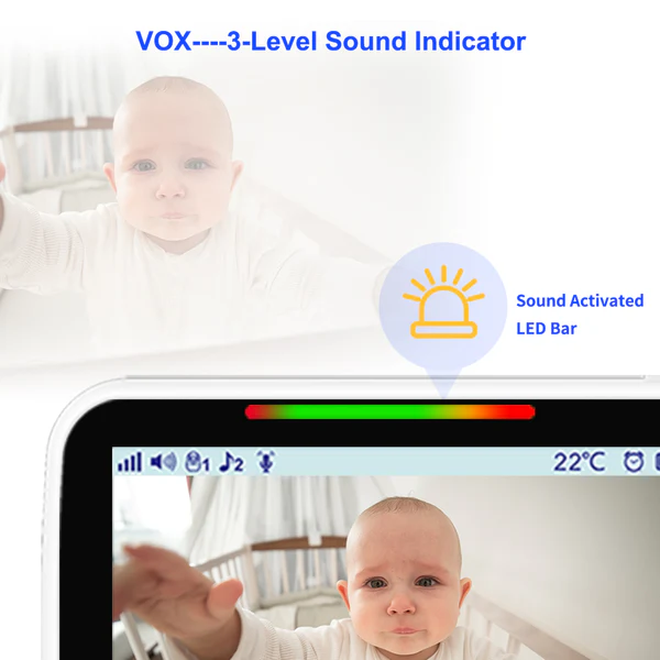 HelloBaby 5" Video Baby Monitor with 2 Cameras HB6550-2 - Image 2