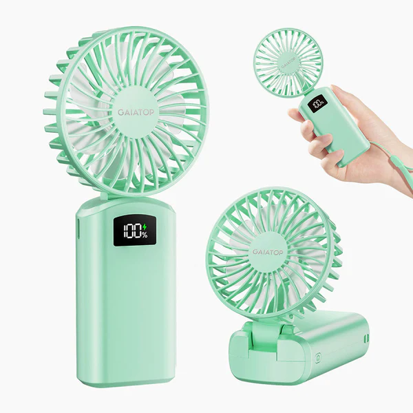 Gaiatop Portable Handheld Fan With Digital Display Foldable 3 Speed USB Ideal For Desk And Travel HF-06 - Image 5