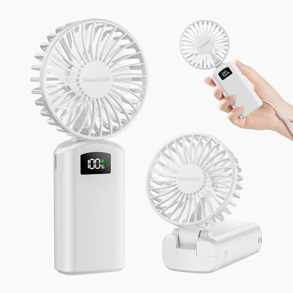 Gaiatop Portable Handheld Fan With Digital Display Foldable 3 Speed USB Ideal For Desk And Travel HF-06 - Image 4