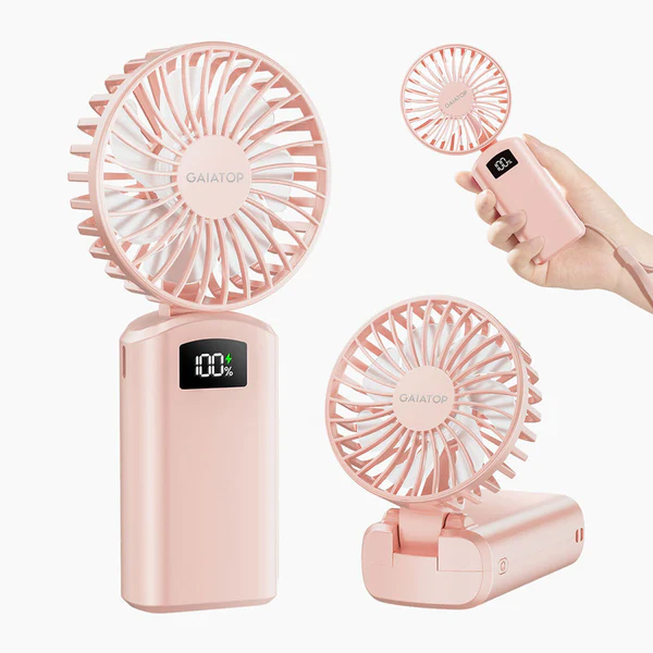 Gaiatop Portable Handheld Fan With Digital Display Foldable 3 Speed USB Ideal For Desk And Travel HF-06 - Image 3