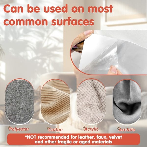 Secopad 12 Pcs Large Cat Scratch Furniture Protector, Transparent Couch Protector from Cat Claws, Single-Sided Self Adhesive Anti Pet Deterrent Sofa Cover, 17in/14in - Image 5