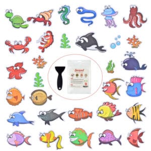 Secopad Non Slip Bathtub Stickers, 31 Large Sea Adhesive Anti Slip Decal Threads with Premium Scraper